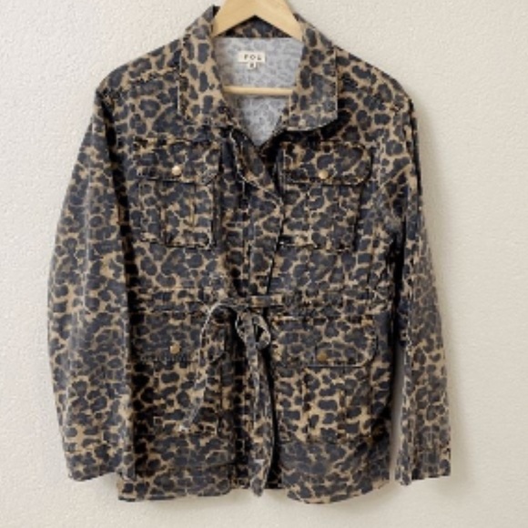 BNWOT  POL Leopard Print Utility Jacket - Picture 3 of 10